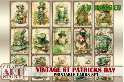 St Patricks Day printable cards set, printables