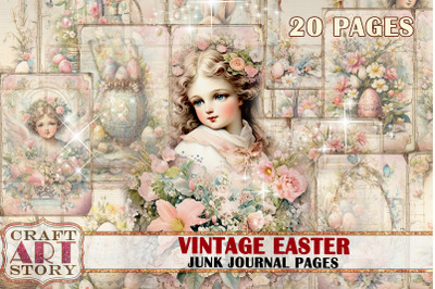 Vintage Easter angels Junk Journal Pages,printables