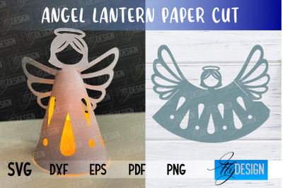 Angel Lantern SVG | Paper Cut SVG | Christmas Design | SVG File