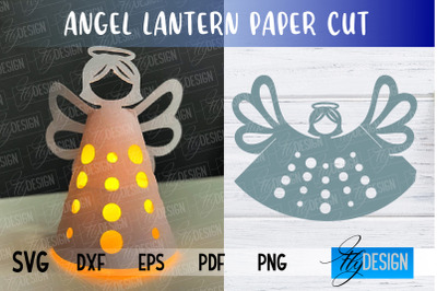 Angel Lantern SVG | Paper Cut SVG | Christmas Design | SVG File