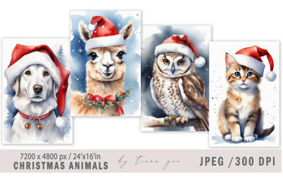 Christmas cute animal illustrations for prints - 4 Jpeg