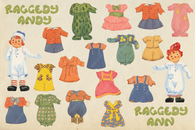 Raggedy Ann and Andy Dress Up Dolls