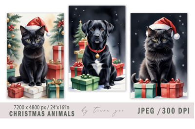 Christmas cute animal illustrations for prints - 3 Jpeg