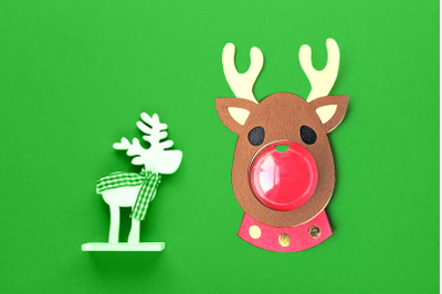 Christmas Reindeer Face Candy Dome Holder | SVG | PNG | DXF | EPS
