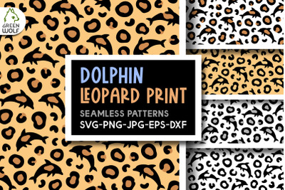Dolphin leopard print svg Dolphin seamless pattern Beach digital paper
