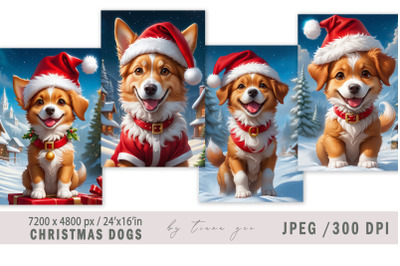 Christmas cute dog illustrations for prints - 4 Jpeg