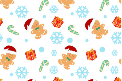 Vector seamless Christmas winter pattern for children