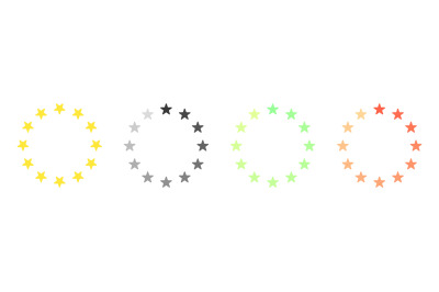 Circle star rating. Usa or europe round stars logo, gold ornamental ic