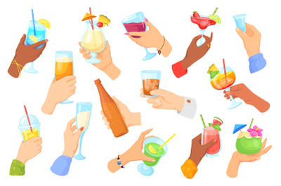 Hands cheers alcohol drinks. Hand hold alcohol drink for celebration t