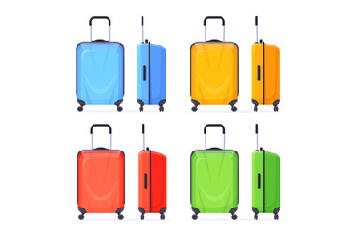 Plastic suitcase wheels. Tourism travel handle bag, luggage wheel trol