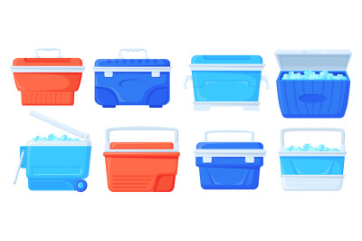 Cooler boxes. Summer ice bag camping beach picnic, portable fridge for