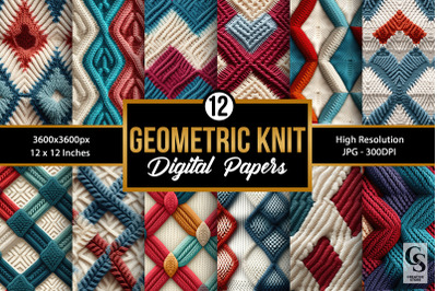 Geometric Knitted Texture Digital Papers