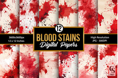 Red Blood Stains Digital Papers
