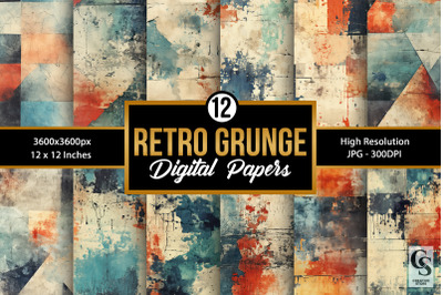 Retro Grunge Texture Digital Papers