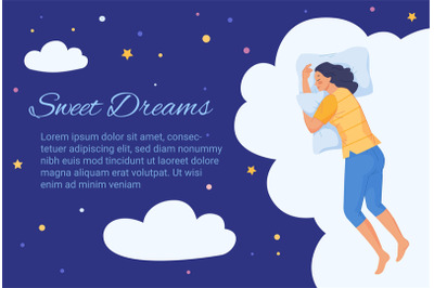 Sweet dreams layout. Comfortably peaceful healthy sleep on mattress be