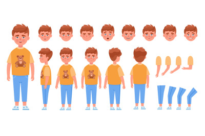 Boy body animation. Child animated expressions, children pose creation