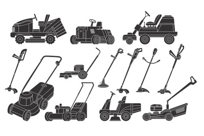 Lawn mower machine. Farm lawnmowers logo, riding garden tractor garden