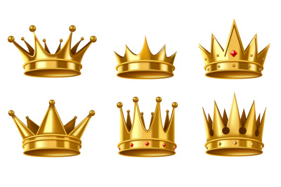 Royal golden crown. Monarchy wealth and power symbol, king and queen g