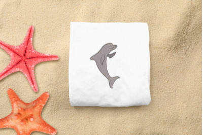 Mini Waving Dolphin | Embroidery