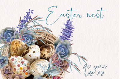Easter nest vector clipart