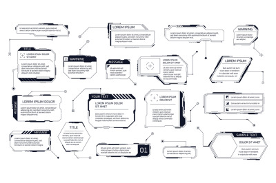 Technological callouts. Text callout chart digital technology producti