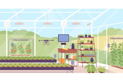 Greenhouse of future. Innovative agricultural industry smart planting