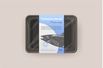 Fresh fish packaging. Seafood branding package design, salmon craft la