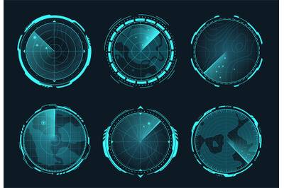 Hud radar. Navy sonar digital target detect system for war weapon in a