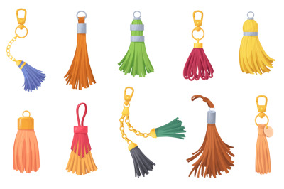 Leather tassels. Tassel fringe for women handbag or jewelry, decorativ