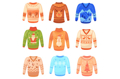 Wool ugly sweater. Funny christmas sweaters, knit pullover snowman nor