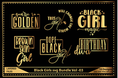Black Girls svg Bundle Vol -03