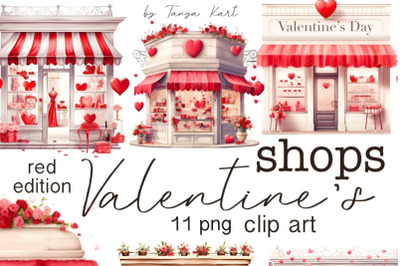 Valentine&#039;s Day PNG Bundle, Love Clipart, Watercolor Hearts