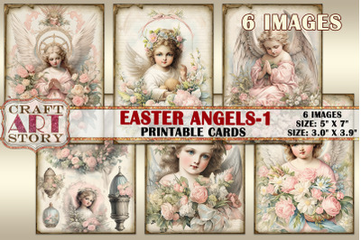 Easter angels Digital picture collage cards Atc ACEO