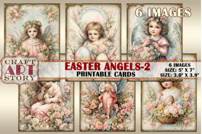 Easter angels-2 Digital picture collage cards Atc ACEO