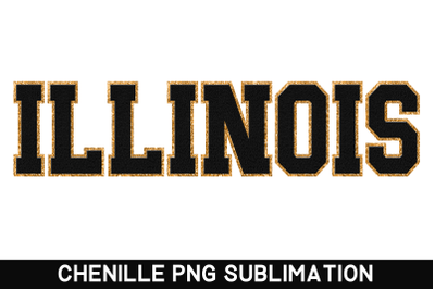 illinois State PNG | Sublimation Designs | Faux Chenille