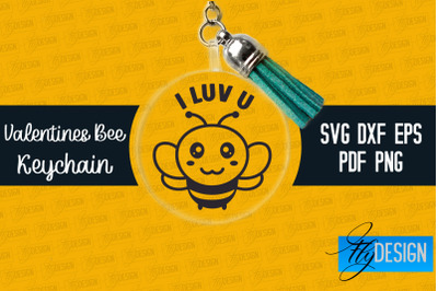 Valentine&#039;s Bee Keychain SVG | Valentine&#039;s Day SVG | SVG File