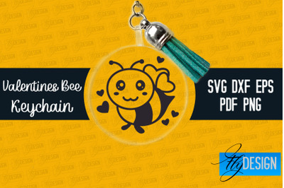 Valentine&#039;s Bee Keychain SVG | Valentine&#039;s Day SVG | SVG File