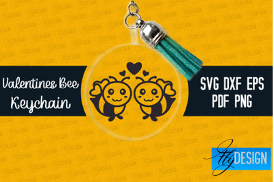 Valentine&#039;s Bee Keychain SVG | Valentine&#039;s Day SVG | SVG File