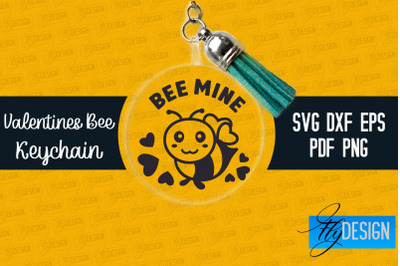 Valentine&#039;s Bee Keychain SVG | Valentine&#039;s Day SVG | SVG File