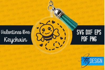 Valentine&#039;s Bee Keychain SVG | Valentine&#039;s Day SVG | SVG File