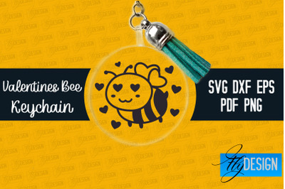 Valentine&#039;s Bee Keychain SVG | Valentine&#039;s Day SVG | SVG File