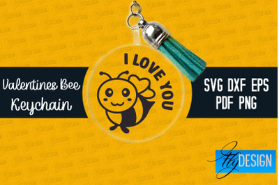 Valentine&#039;s Bee Keychain SVG | Valentine&#039;s Day SVG | SVG File