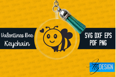 Valentine&#039;s Bee Keychain SVG | Valentine&#039;s Day SVG | SVG File