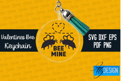 Valentine&#039;s Bee Keychain SVG | Valentine&#039;s Day SVG | SVG File