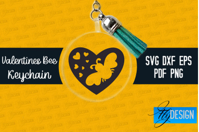 Valentine&#039;s Bee Keychain SVG | Valentine&#039;s Day SVG | SVG File