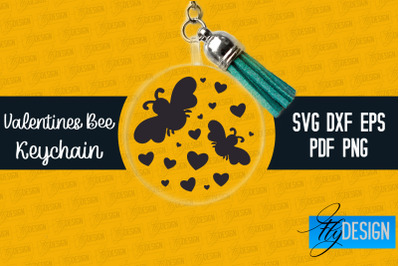 Valentine&#039;s Bee Keychain SVG | Valentine&#039;s Day SVG | SVG File