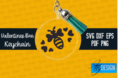 Valentine&#039;s Bee Keychain SVG | Valentine&#039;s Day SVG | SVG File