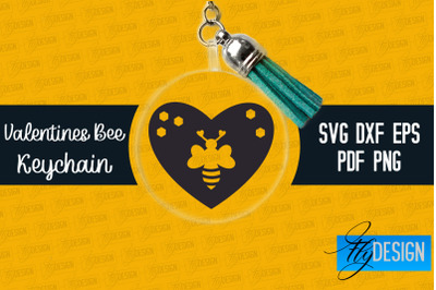 Valentine&#039;s Bee Keychain SVG | Valentine&#039;s Day SVG | SVG File