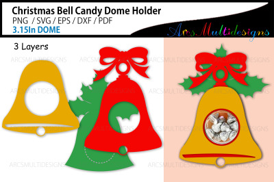 Christmas bell candy dome holder