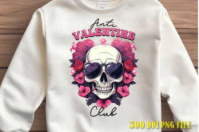 Anti Valentine Skull Print